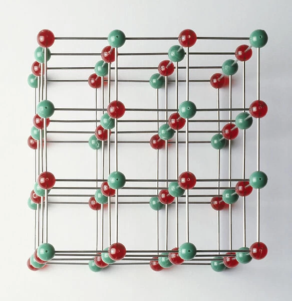 Lattice of sodium and chlorine atoms, model