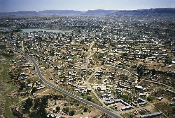 Lesotho, Aerial view of Maseru