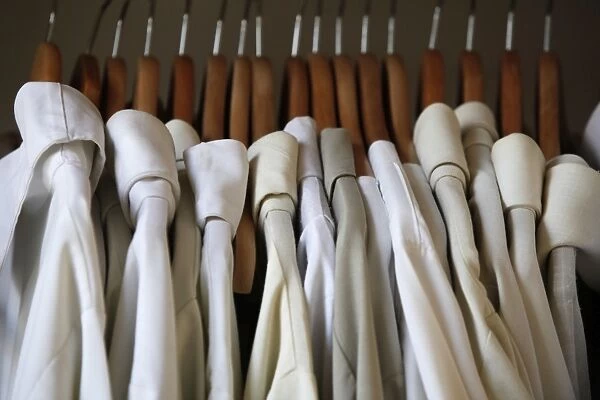 Liturgical clothes in a church sacristy