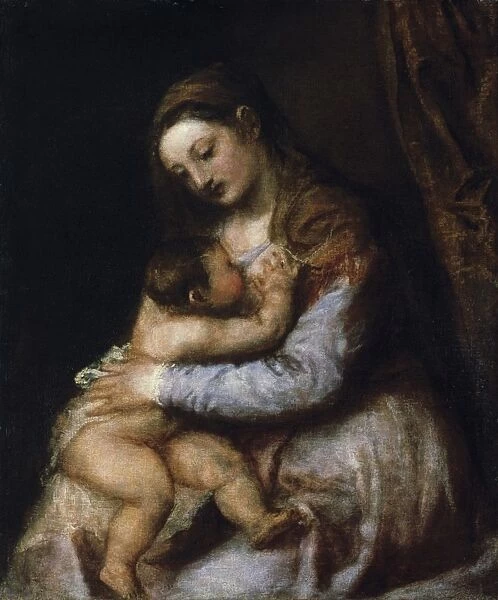 Madonna and Child. Tiziano Vecellio called Titian (c1488  /  1490-1576) leading