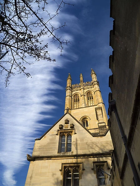 Magdalen Tower, Oxford, against beautiful cirrus skies