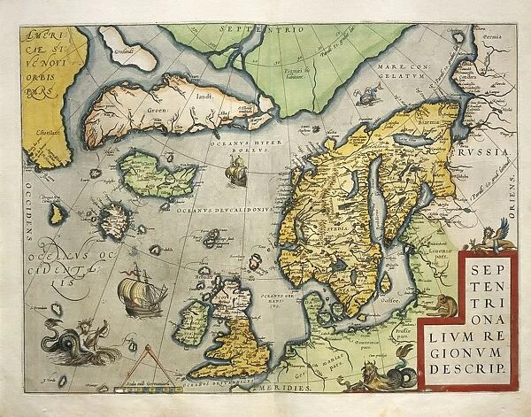 Map of Northern Europe, from Theatrum Orbis Terrarum by Abraham Ortelius, 1528-1598, 1570