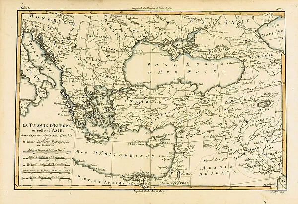 Map of Turkey and Middle East, circa. 1760. From Atlas de Toutes Les Parties Connues du