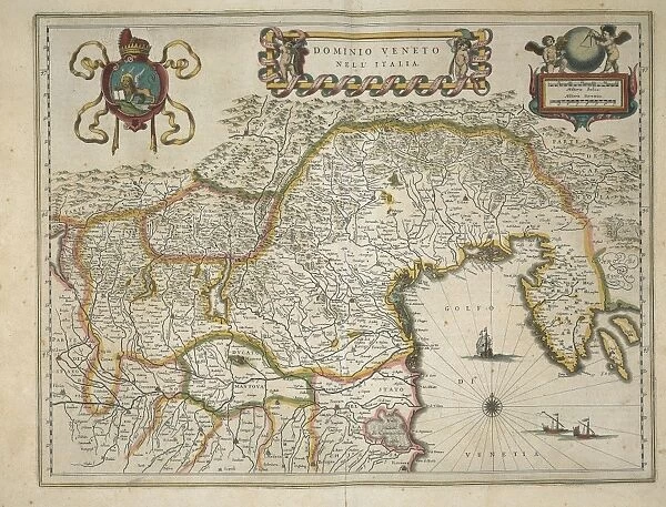 Map of Venetian domain, from Regionum Italiae by Willem Blaeu, engraving