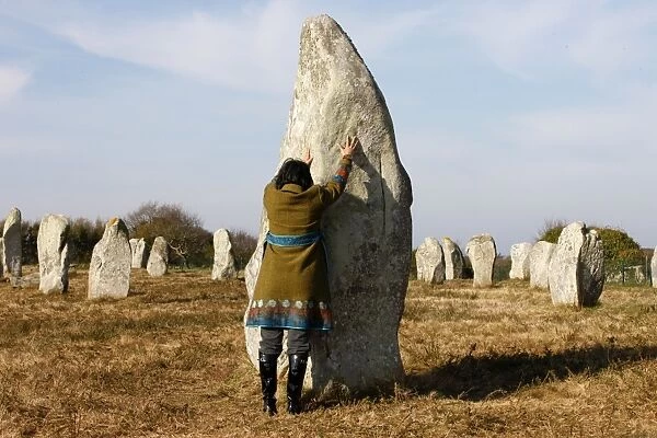 Matenec menhirs in Carnac New Age devotee