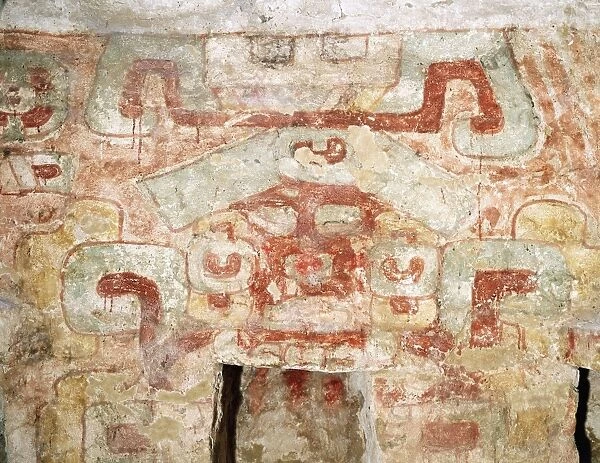 Mexico, State of Oaxaca, Monte Alban, Zapotec civilization, Fresco from Tomb 104