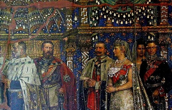 Mural depicting four generations of the Hohenzollern Dynasty at the Kaiser Wilhelm