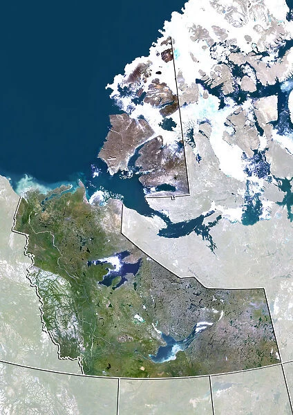 Northwest Territories, Canada, True Colour Satellite Image