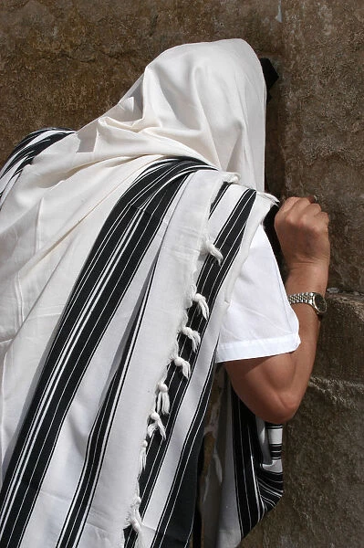 Orthodox Jew praying at the Kotel