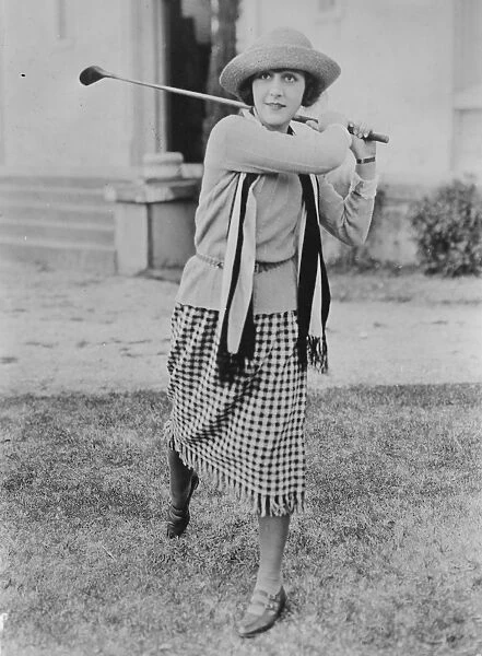 Patsy Ruth Miller Playing Golf, 1932