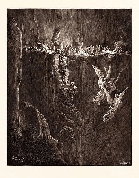 THE Perilous Pass on the eight cornice of Purgatory, BY GUSTAVE DORAFa