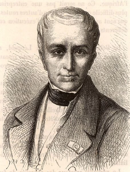 Pierre Simons (19th century), involved with early Belgian railways. Engraving