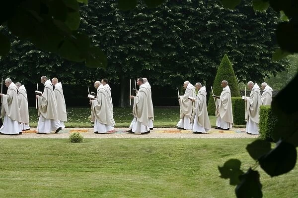 Procession in Saint-Pierre of Solesmes abbey