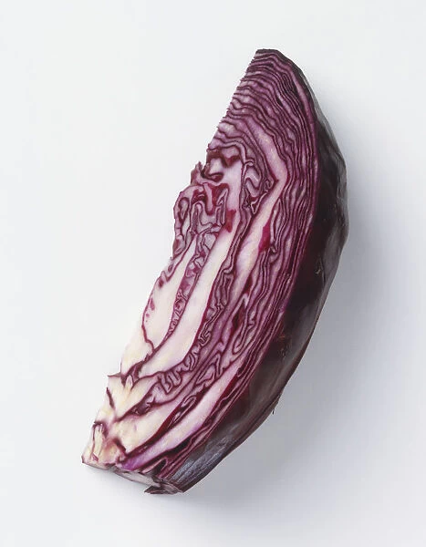 Red cabbage wedge, close up