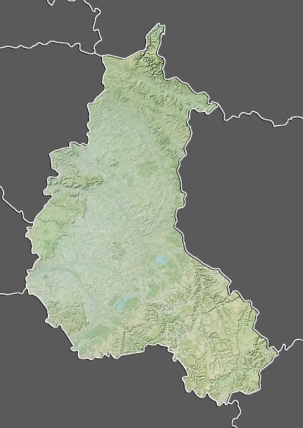 Region of Champagne-Ardenne, France, Relief Map
