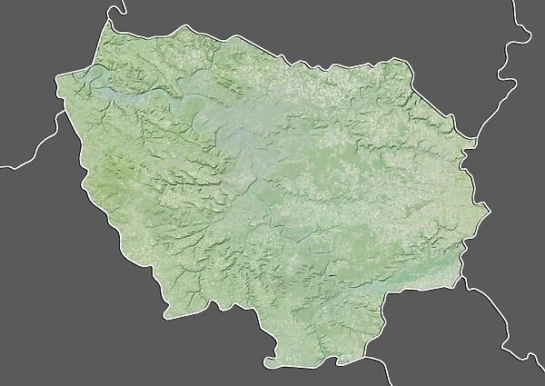 Region of Ile-de-France, France, Relief Map