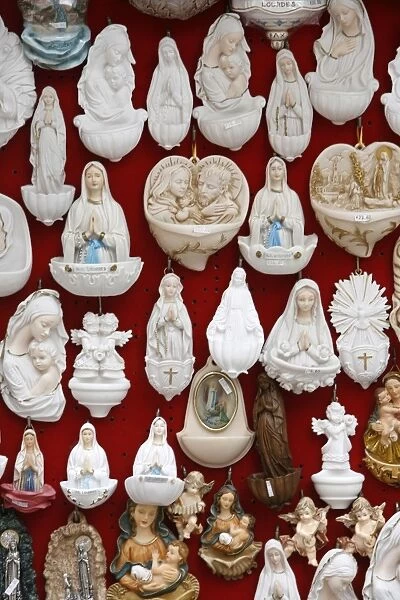 Religious sculptures sold in Lourdes