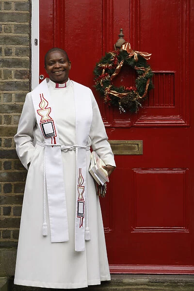 Reverend Rose Hudson-Wilkin outside her home in Hackney