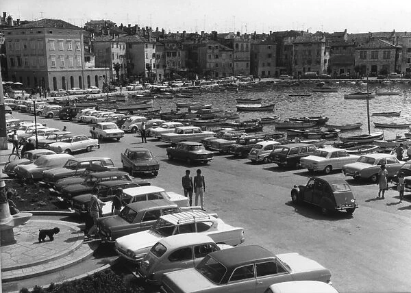 Rovinj waterfront, yugoslavia, 1967, a popular tourist destination
