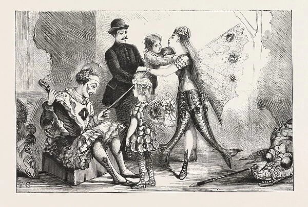 BEHIND THE SCENES, Theatre, ENGRAVING 1876, UK, britain, british, europe, united kingdom