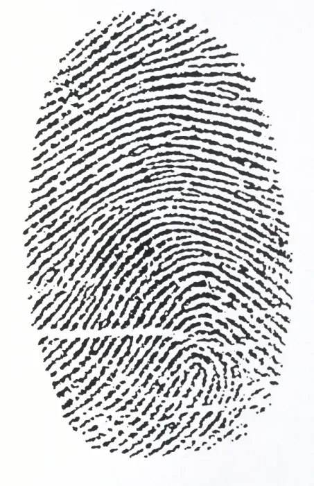 Framed Print : Fingerprint Print in Black and White Framed Print : Fingerprint Print in Black and White