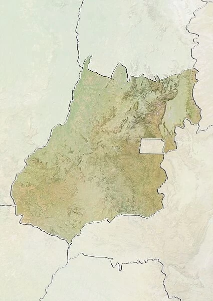 State of Goias, Brazil, Relief Map