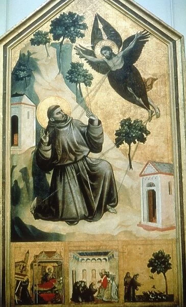 Stigmatisation of St Francis (1300) Tempera and gold. St Francis of Assisi (1181-1226)