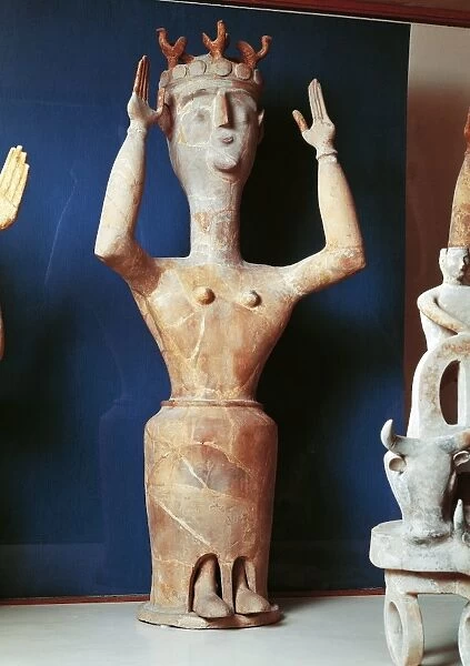 Terracotta statue of goddess, from Karphi, Greece