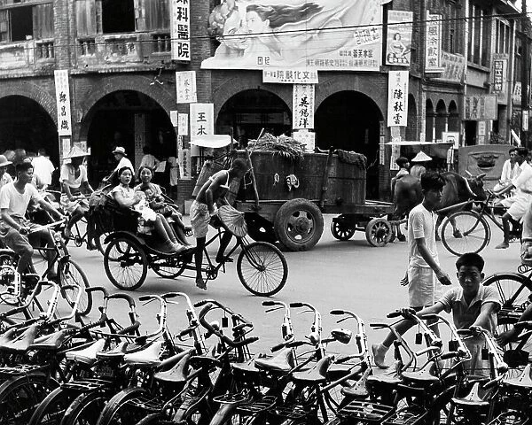 Traffic, taipei city, taiwan 1955