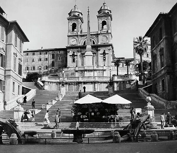 Trinità Dei Monti. Spanish Steps And Piazza Di Spagna. Rome 1930