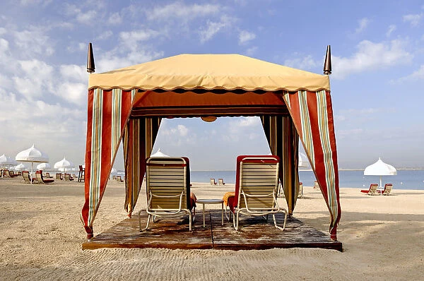 United Arab Emirates, Dubai, beach marquee at One&Only Royal Mirage luxury resort