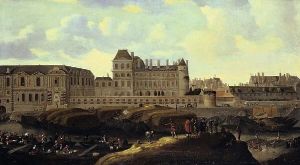 View of the Louvre Palace, Paris. Reinier Zeeman (c1623-c1668) Dutch painter and printmaker
