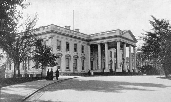 White House, Washington, official residence of president of USA, from photograph