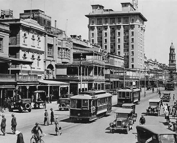 Adelaide Street. King William Street in Adelaide, South Australia, circa 1925
