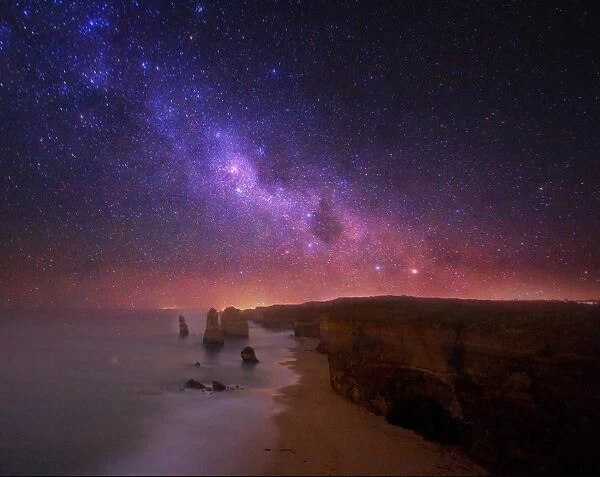Milky Way over the Twelve Apostles Rock Formation