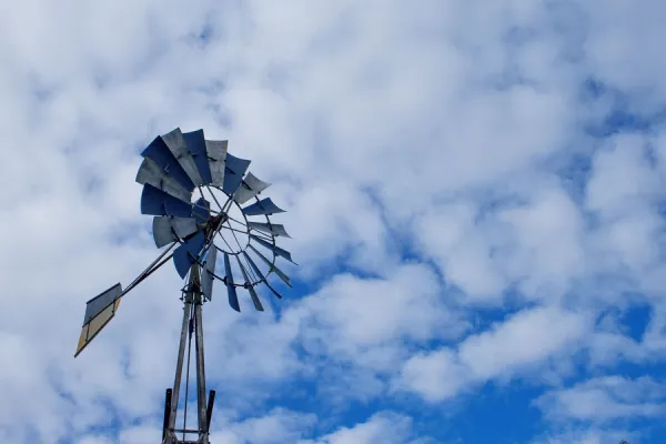 A Multi-Bladed Wind Powered Water Pump on a Farm in Australia