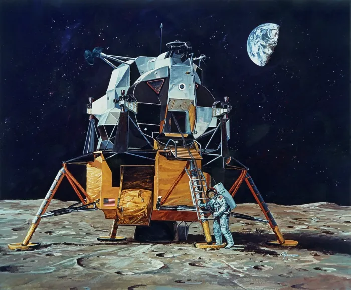 Framed Print : Armstrong On The Moon Print Framed Print : Armstrong On The Moon Print