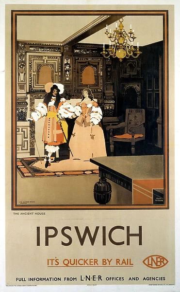 The Ancient House, Ipswich, LNER poster, 1932