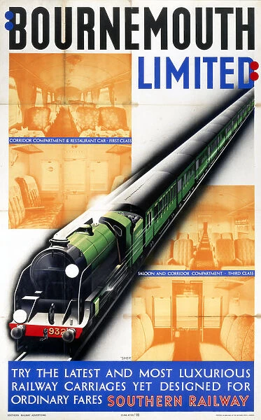 Bournemouth Limited, SR poster, 1938
