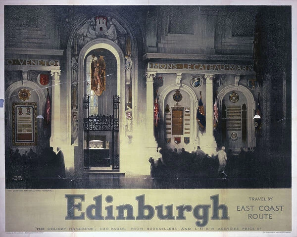 Edinburgh: The Scottish National War Memorial, LNER poster, 1929