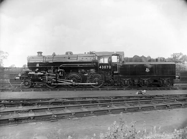 Left broadside view of British Rail (BR) locomotive. Built in Darlington