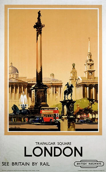 London - Trafalgar Square, BR(LMR) poster, 1948-1965