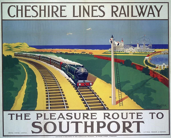 The Pleasure Route to Southport, Cheshire Lines Railway poster, 1935
