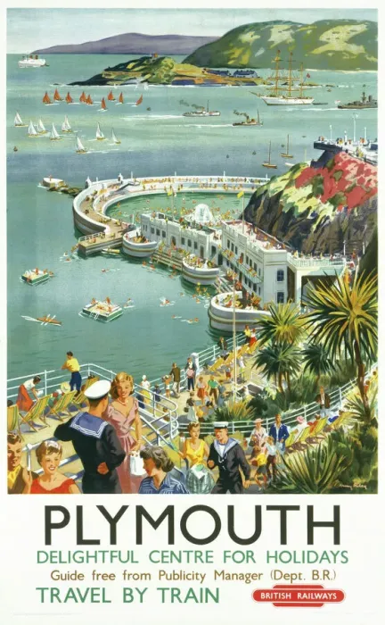 Framed Print : 1983-8559 Print: BR (WR) Plymouth Delightful Centre for Holidays