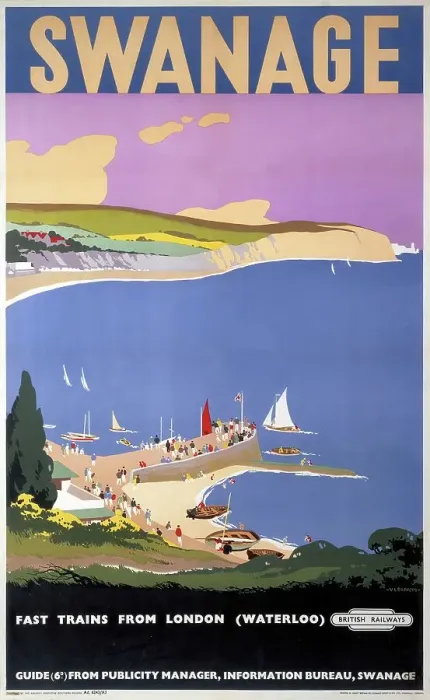 Framed Print : Swanage Bay Print, 1955 Framed Print : Swanage Bay Print, 1955