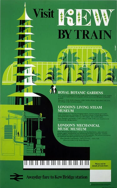 Visit Kew by Train, BR poster, 1978