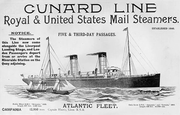 Advertisement for the Cunard liner R.M.S. Campania