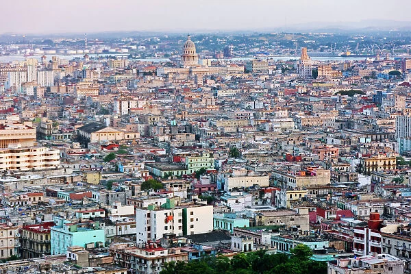 Aerial view of Havana cityscape, Havana, Cuba