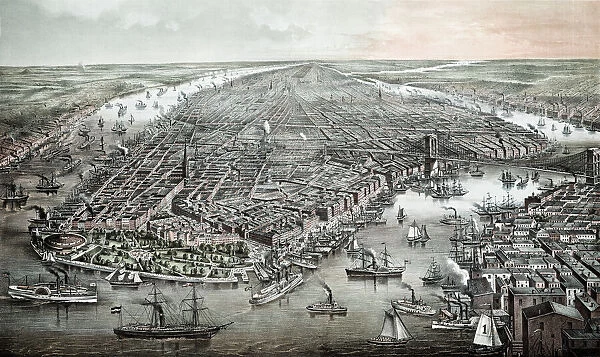 Aerial View of Vintage New York