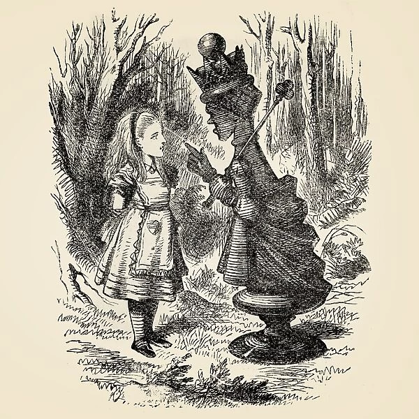 Alice with the Queen engraving 1899